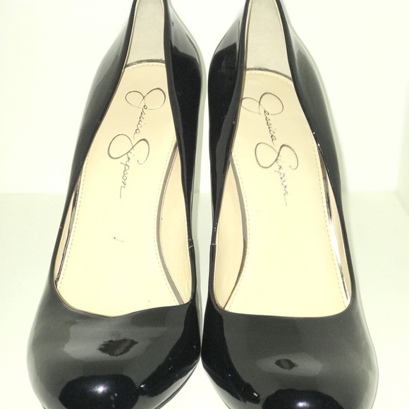 Jessica Simpson Glossy Black Heels - Picture 1 of 6